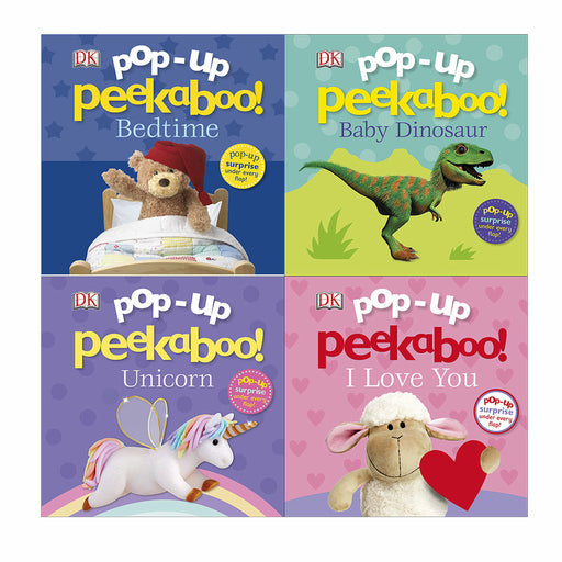Pop-Up Peekaboo! 4 Books Collection Set By DK (Unicorn, Baby Dinosaur, Bedtime) - The Book Bundle
