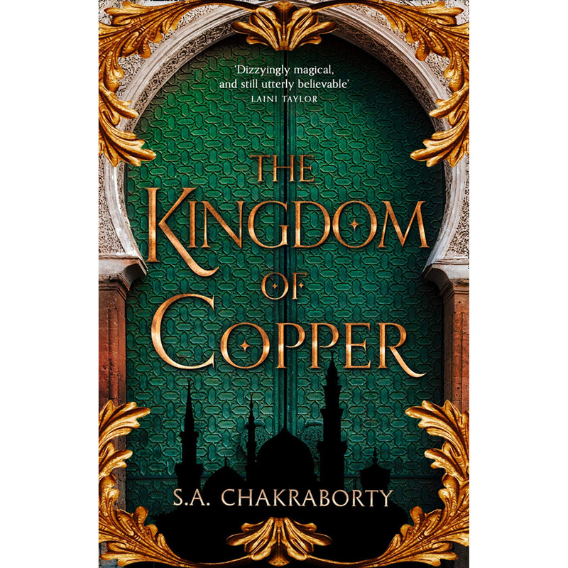 Set of three Daevabad Trilogy books by S. A. Chakraborty, including The City of Brass, The Kingdom of Copper, and The Empire of Gold.