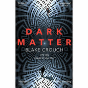 Recursion and Dark Matter by Blake Crouch, paperback science fiction books, featuring sleek book covers on a pan.