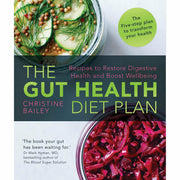 Paperback of The Gut Health Diet Plan by Christine Bailey featuring colorful healthy recipes for digestive wellness.