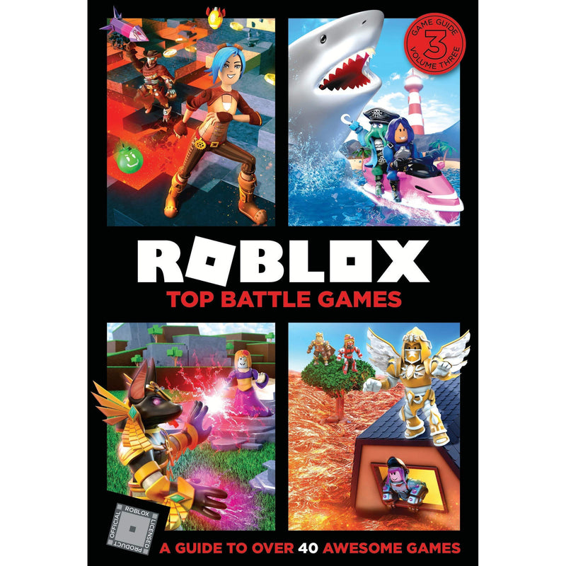 Set of three hardcover Roblox Ultimate Guide books by Egmont Publishing UK, featuring top role-playing and adventure games.