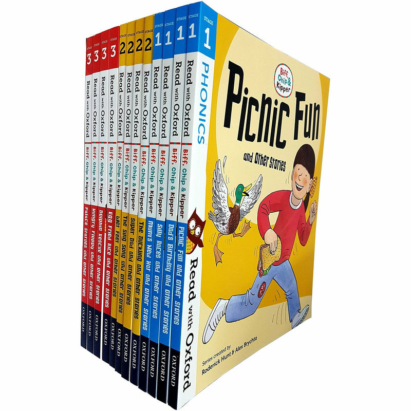Read With Oxford Stage 1-3: Biff, Chip And Kipper Collection 12 Books Set - The Book Bundle