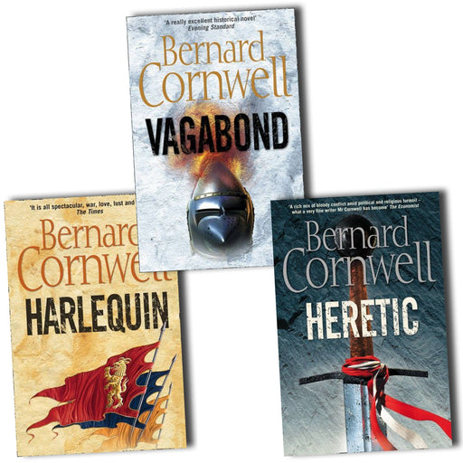 Bernard Cornwell Grail Quest 3 books Pack Set Collection (Vagabond, Harlequin, Heretic) (Bernard Cornwell Grail Quest) - The Book Bundle