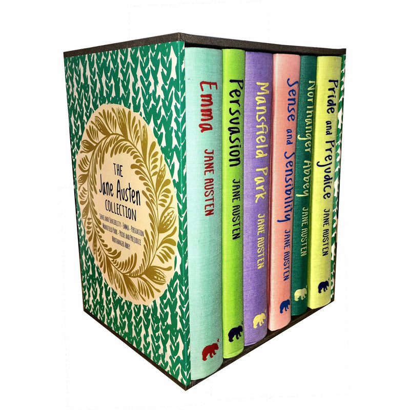 Set of six Jane Austen hardcover novels including Pride and Prejudice, Emma, Sense and Sensibility, Persuasion by Arcturus.