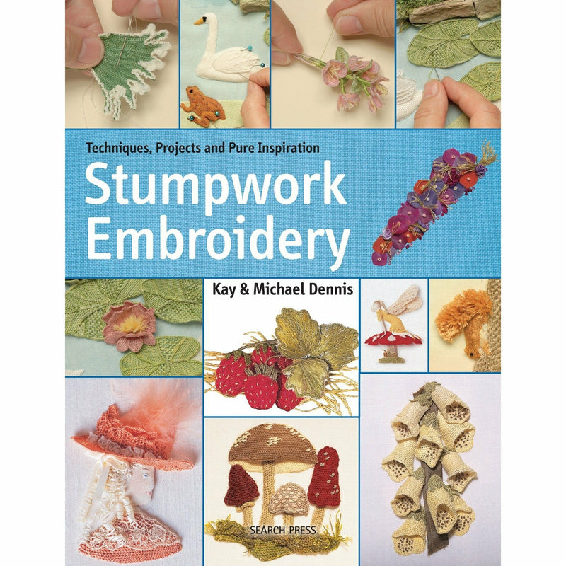 Stumpwork seasons book collection by Kay and Michael Dennis, featuring beginner’s guide to stumpwork embroidery, paperback edition.