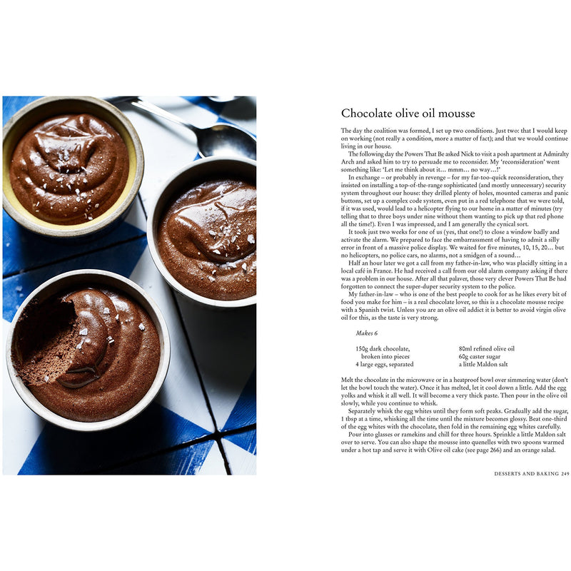 Hardcover book titled "Made In Spain" by Miriam González Durántez, featuring recipes and stories from Spain and beyond.