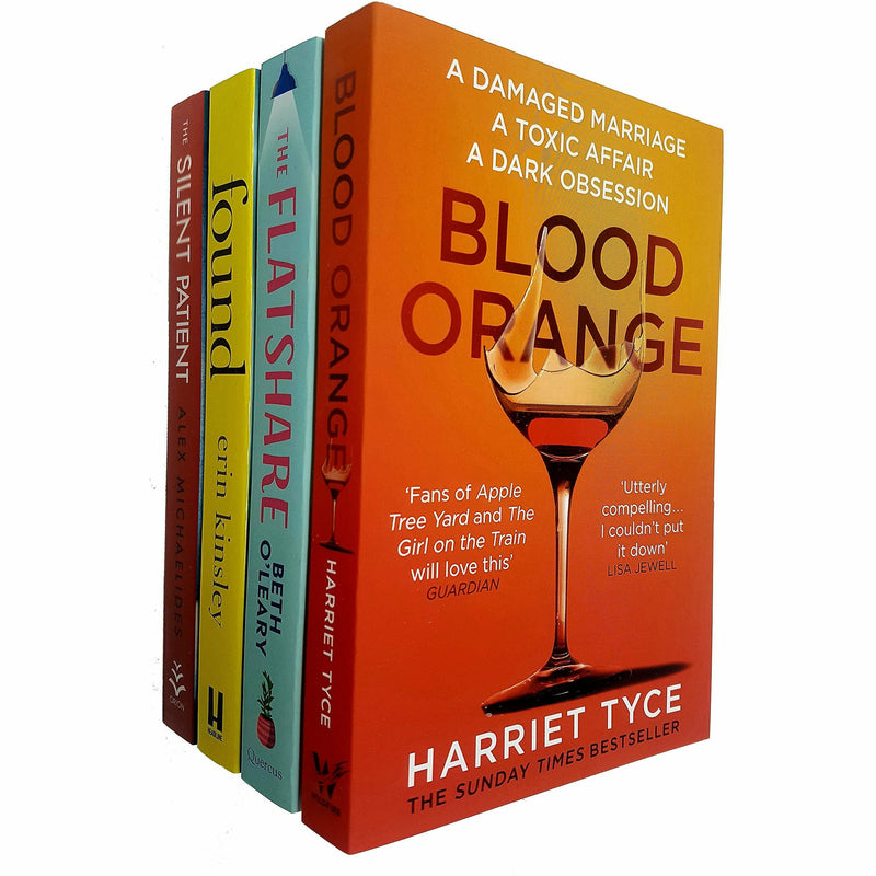 Collection of four fiction paperback books including The Silent Patient, The Flatshare, Blood Orange, and more by Alex Michaelides.
