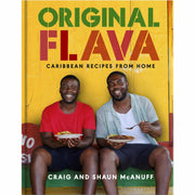 Hardcover of "Original Flava" by Craig McAnuff, featuring vibrant Caribbean recipe illustrations on the cover.