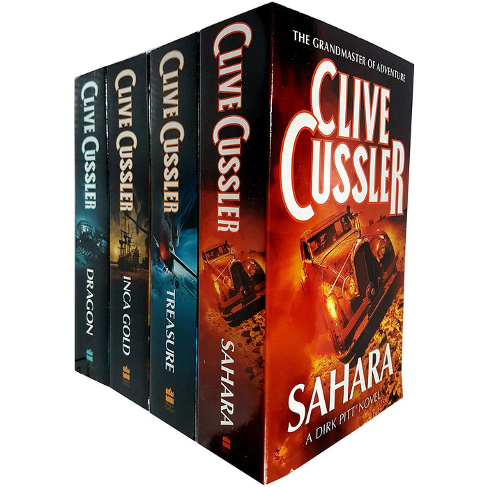 Clive Cussler 4 Books Collection Set (Inca Gold, Treasure, Dragon, Sahara) - The Book Bundle