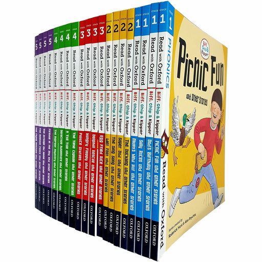 Read With Oxford Stage 1-5: Biff, Chip and Kipper Collection 20 Books Set - The Book Bundle