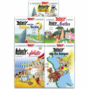 Asterix Series 5 Books Collection Set by René Goscinny and Albert Uderzo, paperback fiction books with colorful covers.