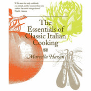 Set of two non-fiction cookbooks by Marcella Hazan and Iota, featuring classic Italian recipes with five ingredients each.