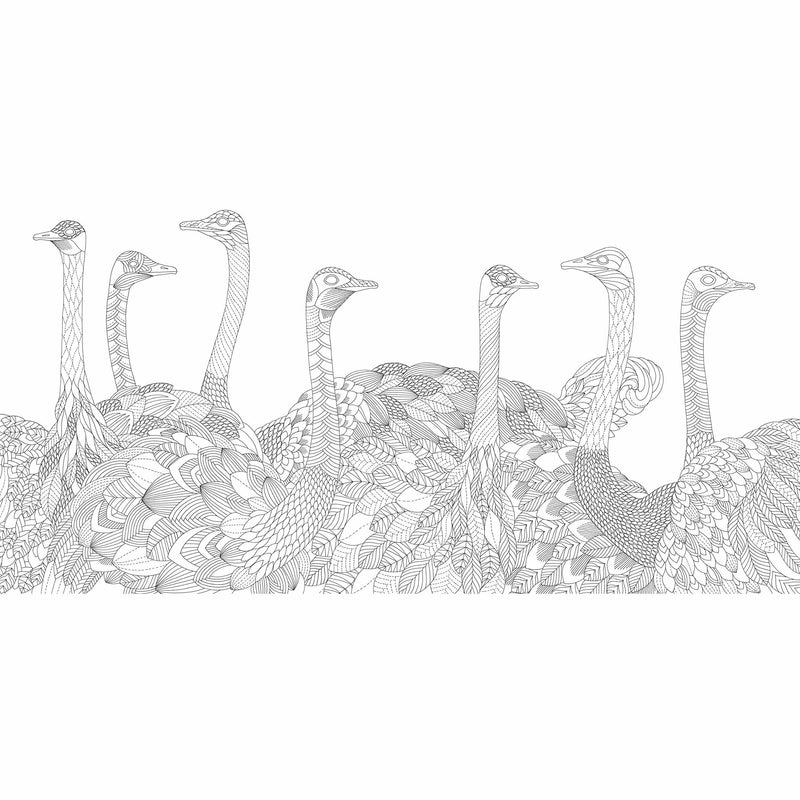 Open pages of Millie Marotta's Wild Savannah coloring book showing detailed illustrations of savannah wildlife and nature scenes.
