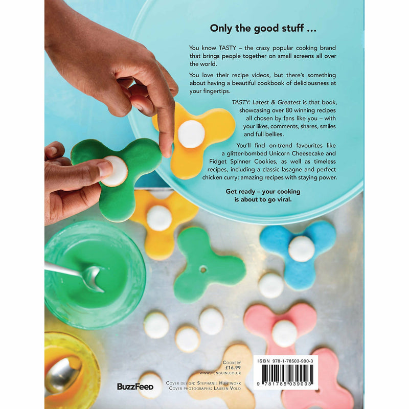 Tasty hardcover cookbook featuring the latest recipes and cooking tips, with colorful food photos on the cover.
