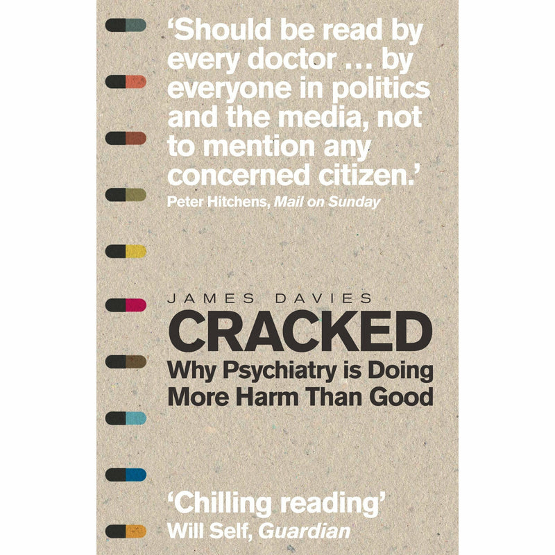 Cover image of "Cracked: Why Psychiatry is Doing More Harm Than Good" by James Davies, published by Icon Books, featuring a cracked surface design.