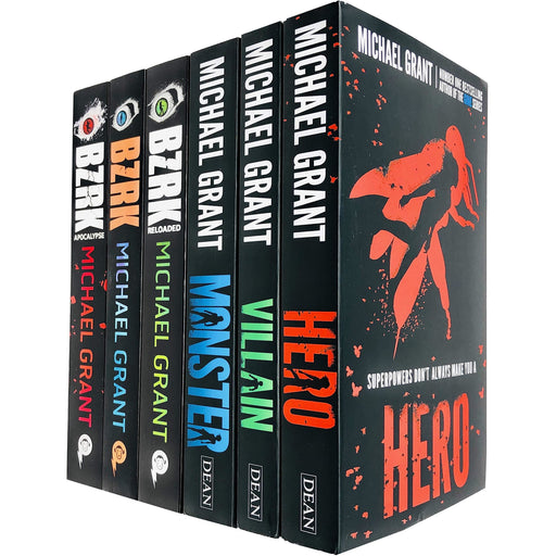 Michael Grant 6 Books Collection Set (Bzrk Series -Bzrk, Reloaded, Apocalypse & Monster Series-Hero, Villain, Monster) - The Book Bundle