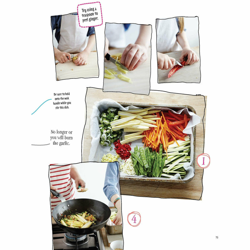 Children's cookbook titled "Cool Kids Cook" by The Book Bundle, showing colorful cover with kids cooking and kitchen illustrations.