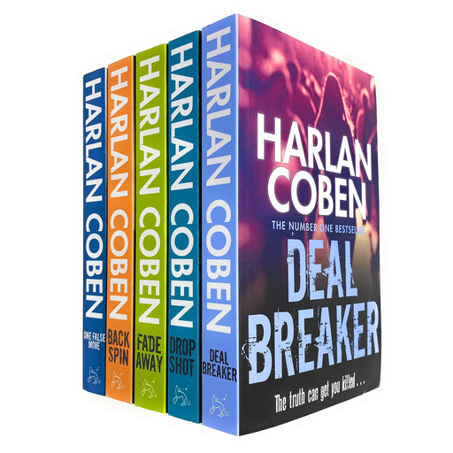 Myron Bolitar Series 5 Books Collection Set by Harlan Coben (Deal Breaker, Drop Shot, Fade Away, Back Spin & One False Move) - The Book Bundle