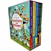 Usborne Lift-the-flap Questions and Answers 5-book collection by Katie Daynes, hardcover non-fiction set with colorful covers.