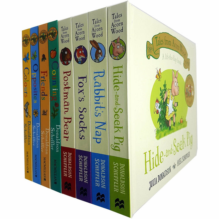 Julia Donaldson Tales from Acorn Wood series Collection 8 Books Set (Hide-and-Seek Pig, Rabbit's Nap, Fox's Socks, Postman Bear) - The Book Bundle