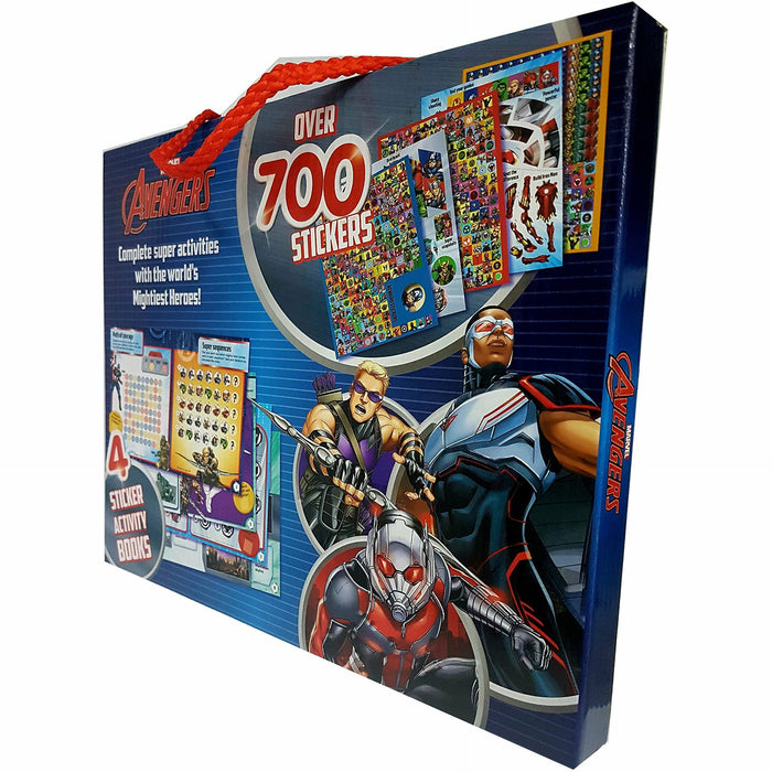 Marvel Avengers Super Activity Case 4 Sticker Activity Books Collection Set - The Book Bundle