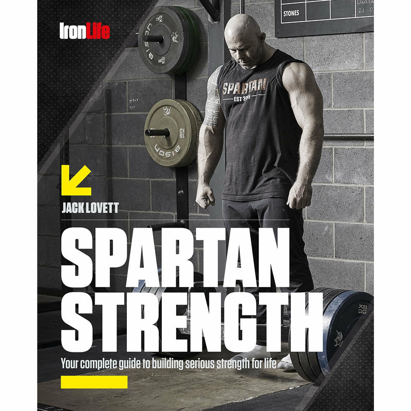 Spartan Strength bodybuilding cookbook set by Jack Lovett, includes three paperback books with recipes and fitness tips.