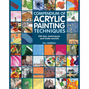Two paperback art books in the Compendium of Drawing and Acrylic Painting Techniques collection by Gill Barron and Donna Krizek.