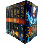 Six paperback The Edge Chronicles books collection by Paul Stewart and Chris Riddell, featuring colorful cover art for children.