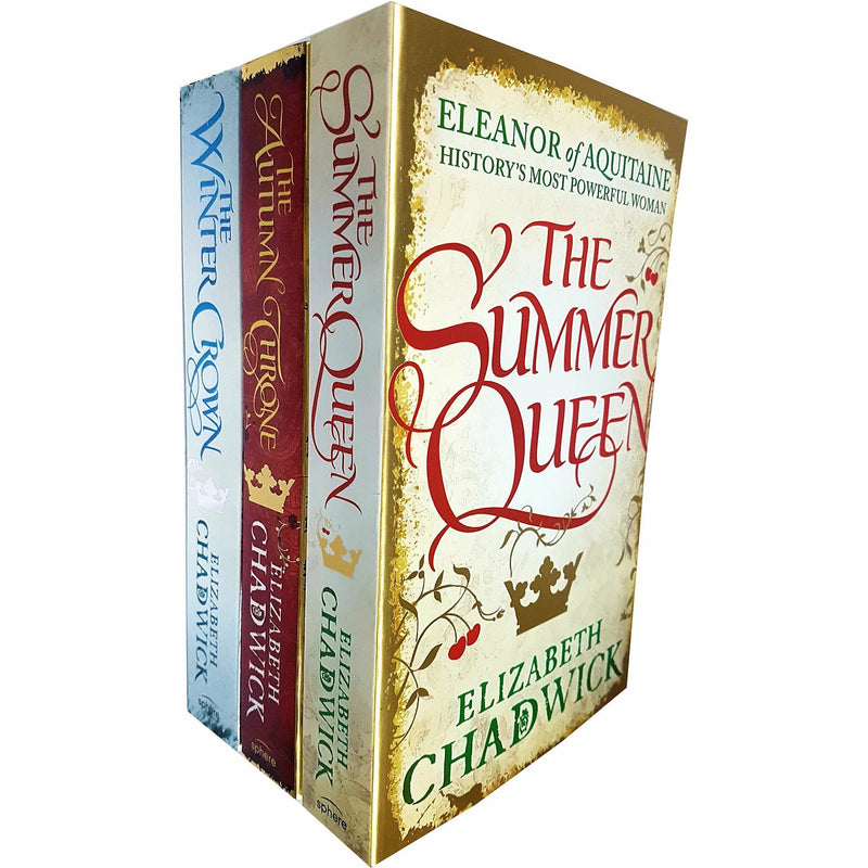 Eleanor of Aquitaine trilogy by Elizabeth Chadwick, three paperback historical fiction books, displayed together on a white background.