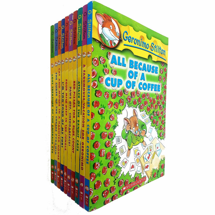 Geronimo Stilton Series 1-10 Books Collection Set (Lost Treasure of the Emerald Eye, The Curse of the Cheese Pyramid & More) - The Book Bundle