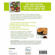 Paperback cookbook by Dr. Sue Shepherd featuring 150 low-FODMAP recipes to help relieve digestive symptoms, with colorful dish images.
