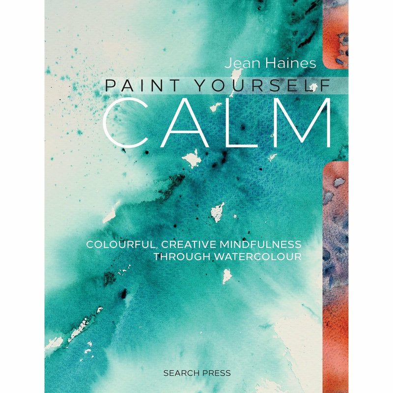 Book cover image for "Paint Yourself Calm" by Jean Haines, featuring colorful watercolor artwork and mindfulness themes.