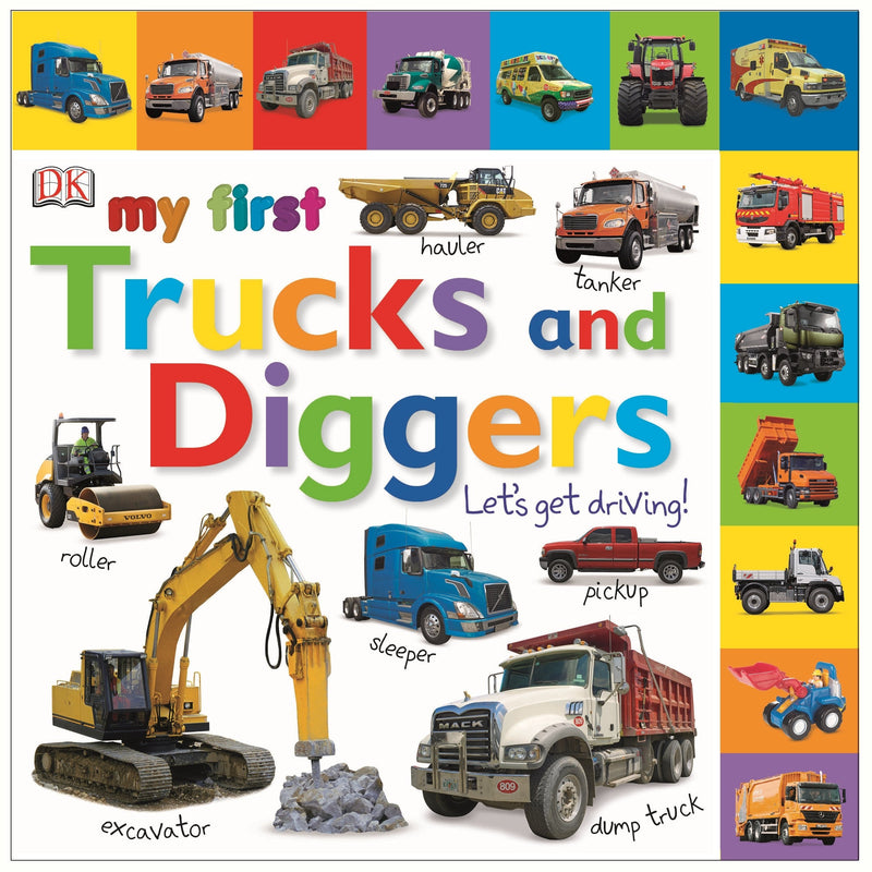 DK My First Collection 3 books Set Trucks and Diggers Let's Get Driving, Words - The Book Bundle