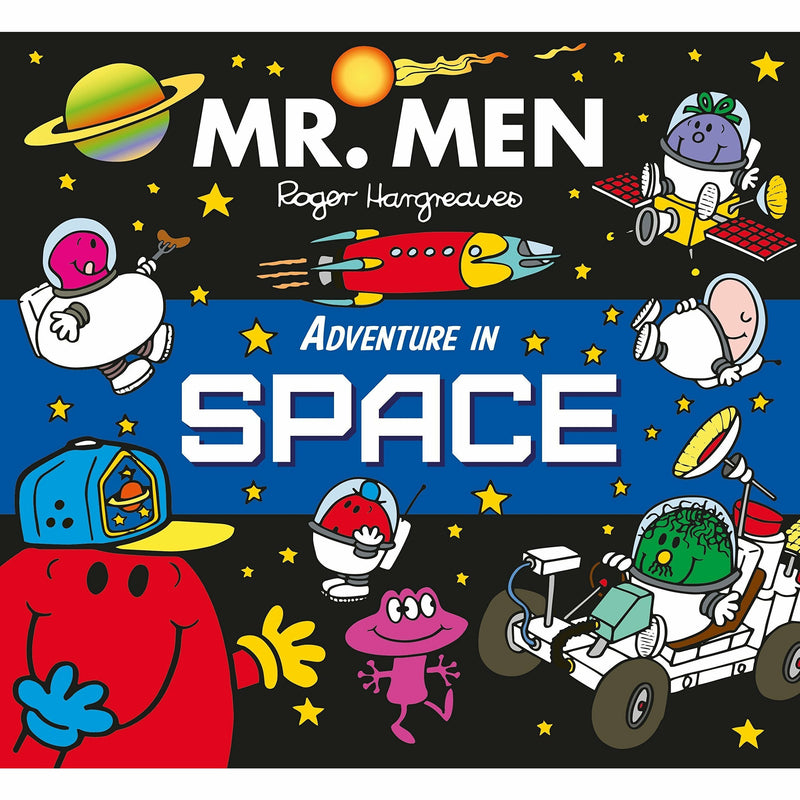Set of nine Mr Men and Little Miss Adventures paperback books by Roger Hargreaves, featuring colorful cartoon characters.