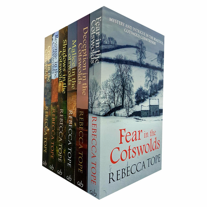 Six paperback Rebecca Tope Series 2 mystery books in the Allison collection, featuring fiction novels with colorful covers.