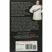 Paperback copy of "Devil in the Kitchen" by Marco Pierre White, featuring a cover with chef imagery, published by Orion.