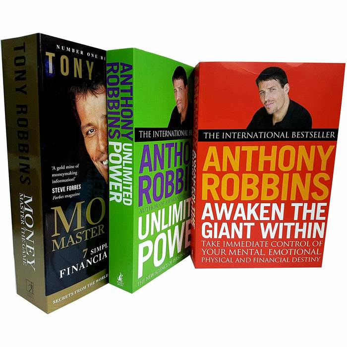 Tony Robins 3 Books Collection Set (Awaken The Giant Within, Unlimited Power, Money Master the Game) - The Book Bundle
