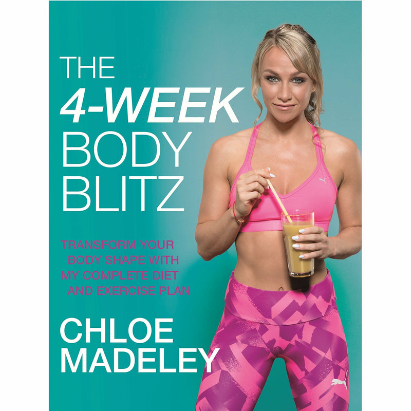 Collection of six paperback diet and health books including 4-Week Body Blitz and Fast Beach Diet by Chloe Madeley and Mimi Spencer.