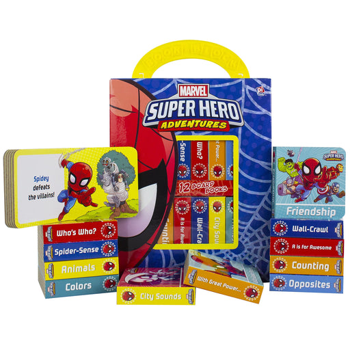 Marvel - Spider-man Super Hero Adventures - My First Library Board Book Block 12-Book Set - The Book Bundle