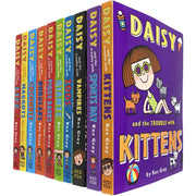 Red Fox paperback collection of Daisy and the Trouble with 10 Books by Kes Gray, featuring colorful book covers in a set.