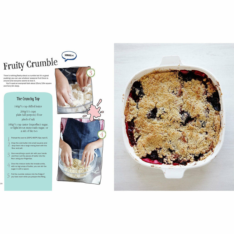 Cover image of "Cool Kids Cook" cookbook by The Book Bundle featuring colorful kitchen illustrations and young chefs.