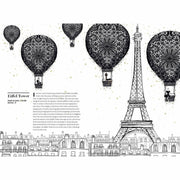 Illustrated hardcover travel guide "Paris: Through a Fashion Eye" by Megan Hess featuring fashion-inspired city scenes.