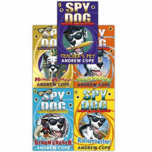 Spy Dog Series 2 Andrew Cope Collection 5 Books Set (Teachers Pet, Rollercoaster, Brainwashed, Storm Chaser, Mummy Madness) - The Book Bundle