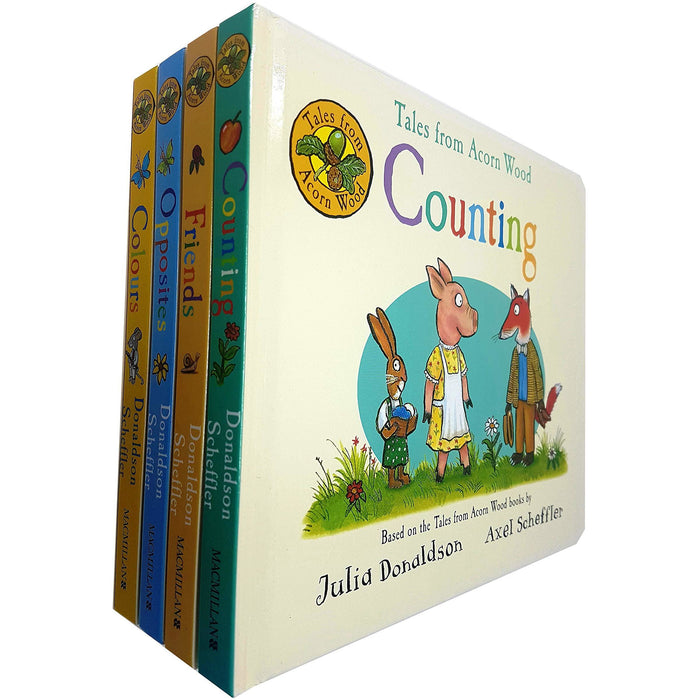 Julia Donaldson Tales From Acorn Wood Series Collection 4 Books Set (Counting, Friends, Opposites, Colours) - The Book Bundle