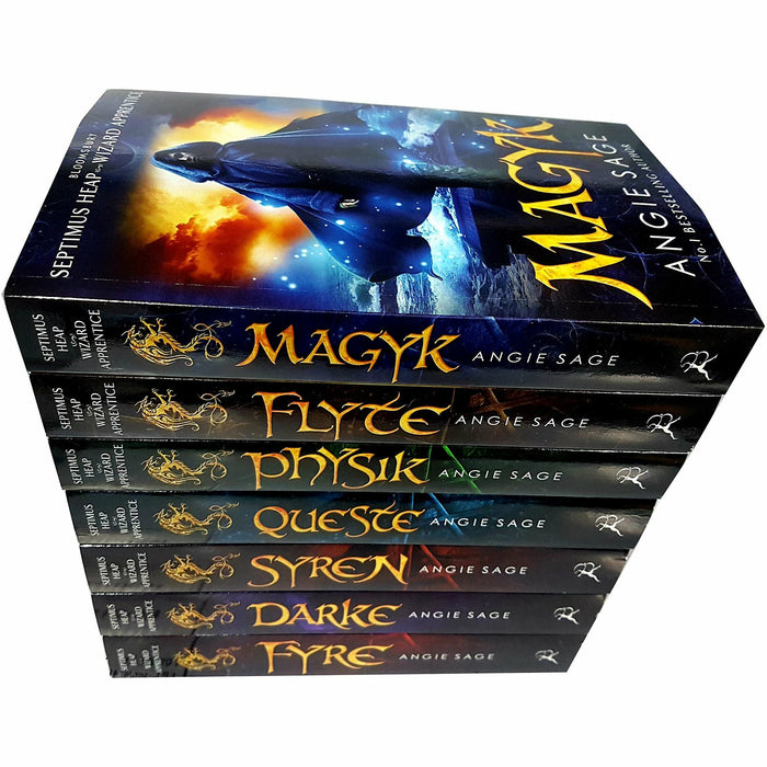 Septimus Heap Angie Sage 7 Books Collection Set (Wizard Apprentice Series) Fyre, Darke, Syren, Queste, Physik, Flyte and Magyk - The Book Bundle
