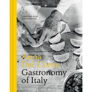 Hardcover copy of "Gastronomy of Italy" by Anna Del Conte, featuring Italian cuisine and culinary traditions.