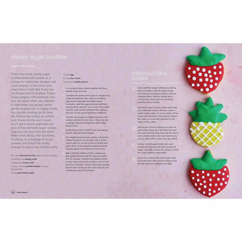 Cover of "Tasty Dessert: An Official Tasty Cookbook" hardcover by Clarkson Potter, featuring colorful dessert illustrations.