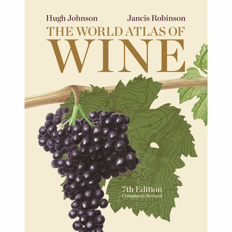 Hardcover wine books from the World Atlas of Wine collection by Andrew Jefford and Hugh Johnson, featuring detailed wine maps and info.