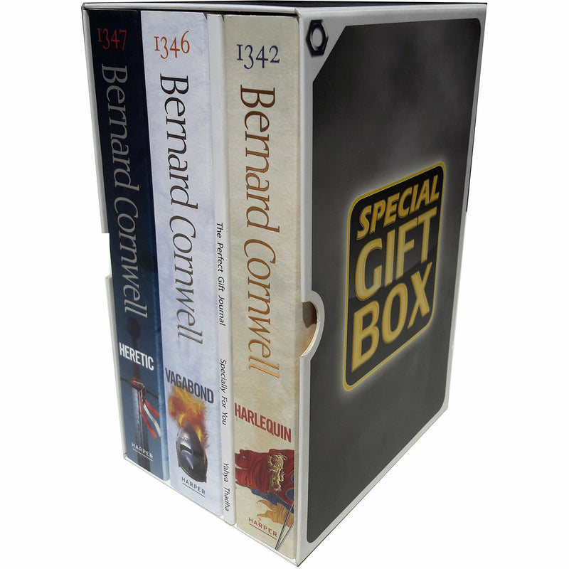 Bernard Cornwell The Grail Quest 3 Books Collection Box Set, paperback fiction by Harper Collins, featuring historical adventure covers.