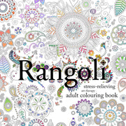 Paperback Rangoli art therapy coloring book by Andrew Davis, featuring intricate stress-relief designs and vibrant patterns.